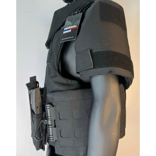 Бронежилет разгрузочный UNIVERSAL ARMOR в Подольске (СВМПЭ + бронеплиты Бр5 класса) черный