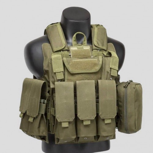 Тактический разгрузочный жилет «5 / пять карманов» с подсумками Tactical Molle Plate Carrier для съемных бронепластин в Подольске